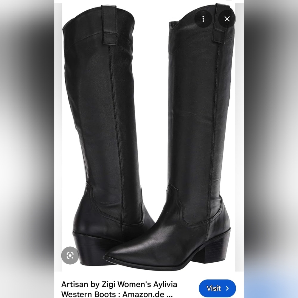 Women's Black Western Boots. Artisan By Zigi Aylivia
